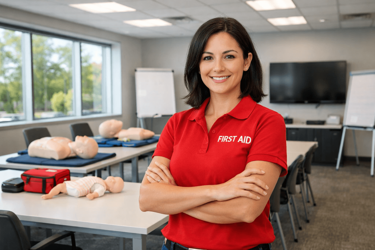 Priority One First Aid team delivering on-site training and supporting Essex County workplaces